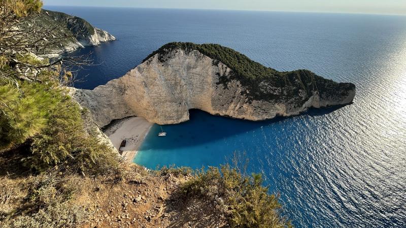 Plaża z wrakiem Grecja