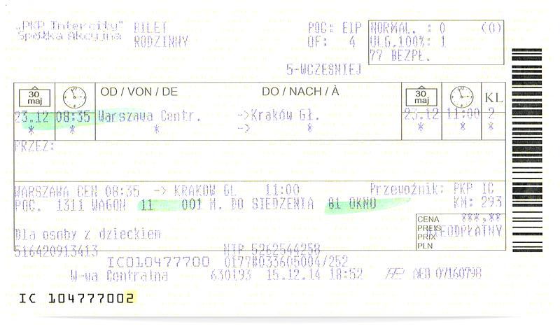 Kupowanie biletów PKP