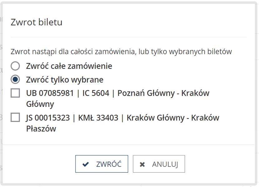 Zasady zwrotu biletów