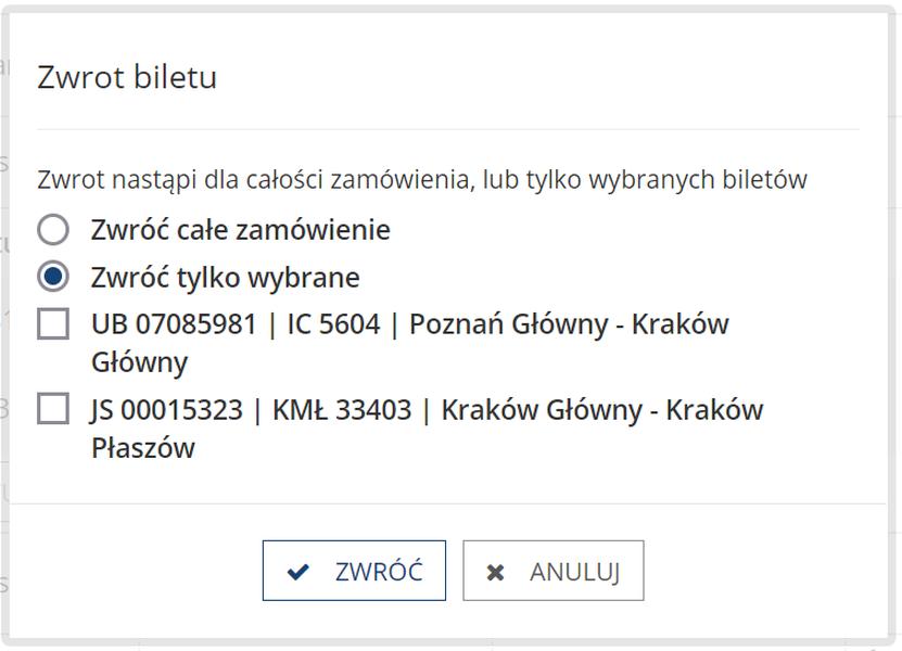 Zasady zwrotu biletów