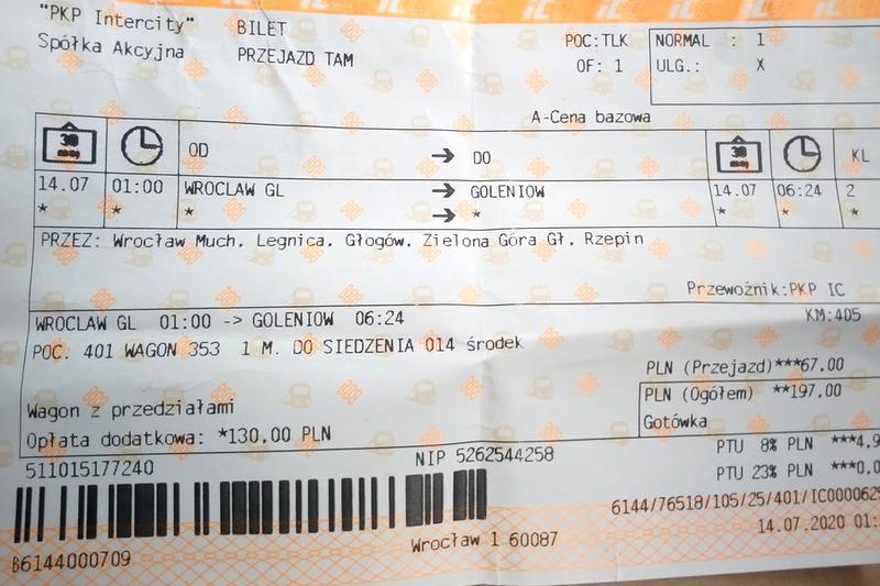 Wymiana biletu PKP