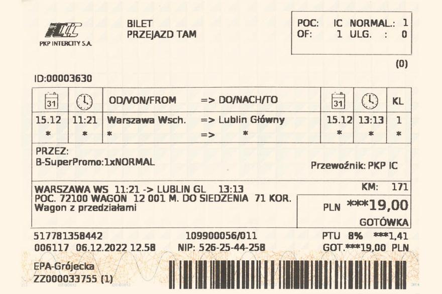 Bilet tam i z powrotem